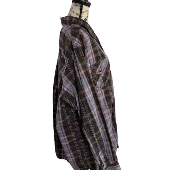 Mossy Oak camo hunting cowboy plaid snap button down shirt men’s 2X - Picture 8 of 11